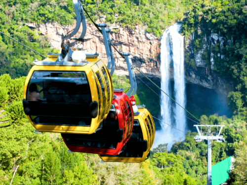 Bondinhos Aéreos em Canela com Vista privilegiada da CASCATA do Caracol