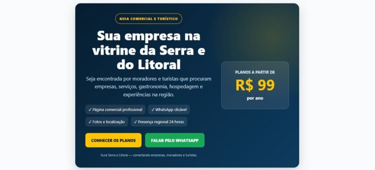 Guia Serra e Litoral Conectando Clientes e Empresas Anuncie conosco