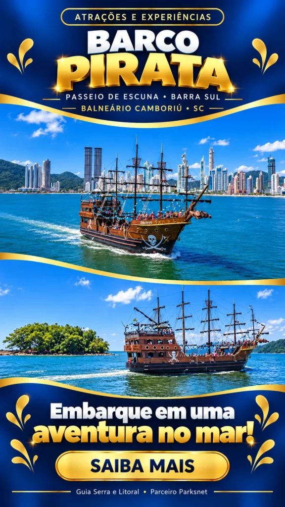 Publicidade — Barco Pirata: Passeio de Escuna Barra Sul, Balneário Camboriú – SC
