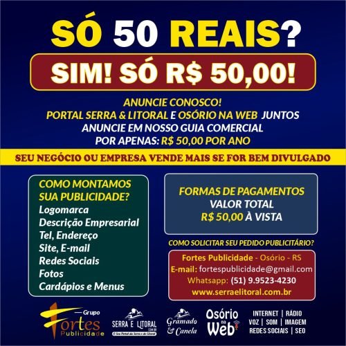 Anuncie em nosso Guia Comercial por apenas R$50,00 por Ano.